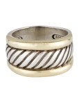David Yurman Two-Tone Cable Classics Cigar Band Ring - Band, Rings - DVY210158 | The RealReal