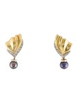 Earrings 18K Rhodolite & Diamond Drop Earrings - 14K Yellow Gold Drop, Earrings - EARRI180372 | The RealReal 18K Rhodolite... 