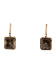Earrings 18K Smoky Quartz & Diamond Drop Earrings - 14K Yellow Gold Drop, Earrings - EARRI250002 | The RealReal 18K Smoky Quartz... 
