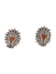 Earrings 18K Coral & 1.80ctw Diamond Earclip Earrings - Earclip, Earrings - EARRI370095 | The RealReal