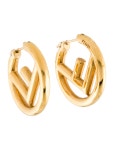 Fendi F Is Fendi Hoop Earrings - Brass Hoop, Earrings - FEN324020 | The RealReal F Is Fendi Hoop Earrings