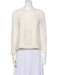 Tory Burch Bateau Neckline Long Sleeve Blouse - Neutrals Tops, Clothing - WTO700463 | The RealReal Bateau Neckline Long Sleeve Blouse