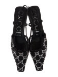 Gucci GG Crystal Mesh Slingback Flats - Black Flats, Shoes - GUC2016147 | The RealReal
