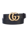 Gucci Double G Logo Skinny Belt - Black Belts, Accessories - GUC2021017 | The RealReal