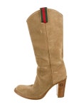 Gucci Web Accent Suede Western Boots - Shoes -          GUC724160 | The RealReal Web Accent Suede Western Boots