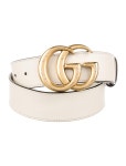 Gucci Double G Logo Leather Belt - White Belts, Accessories - GUC800010 | The RealReal Double G Logo Leather Belt