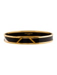 Hermès Narrow Enamel Bangle Bracelet - Black, 18K Yellow Gold-Plated Bangle, Bracelets - HER500046 | The RealReal Narrow Enamel... 