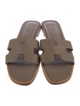 Hermès Oran H Logo Slides - Neutrals Sandals, Shoes - HER830019 | The RealReal