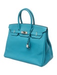 Hermès Togo Birkin 35 - Blue Handle Bags, Handbags - HER836012 | The RealReal