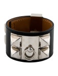 Hermès Leather Collier De Chien Bracelet - Black Bangle, Bracelets - HER849014 | The RealReal