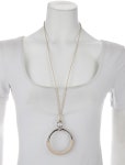Hermès Leather Loop Grand Pendant Necklace - White Pendant Necklace, Necklaces - HER849031 | The RealReal