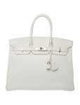 Hermès Clemence Birkin 35 - White Handle Bags, Handbags - HER853006 | The RealReal