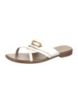 Hermès Claire Calfskin Slides - White Sandals, Shoes - HER853019 | The RealReal