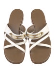 Hermès Claire Calfskin Slides - White Sandals, Shoes - HER853019 | The RealReal