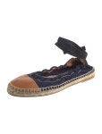 Hermès Leather Leather Trim Embellishment Espadrilles - Blue Flats, Shoes - HER855006 | The RealReal