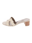 Hermès Oasis H Logo Slides - Neutrals Sandals, Shoes - HER856005 | The RealReal