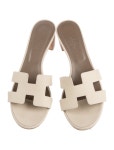 Hermès Oasis H Logo Slides - Neutrals Sandals, Shoes - HER856005 | The RealReal