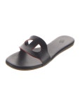 Hermès Lisboa Leather Slides - Grey Sandals, Shoes - HER858001 | The RealReal