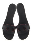 Hermès Lisboa Leather Slides - Grey Sandals, Shoes - HER858001 | The RealReal