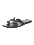 Hermès Oran H Logo Slides - Black Sandals, Shoes - HER858014 | The RealReal