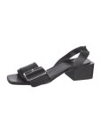 Jil Sander Leather Colorblock Pattern Slingback Sandals - Black Sandals, Shoes - JIL150038 | The RealReal