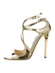 Jimmy Choo Leather Sandals - Gold Sandals, Shoes - JIM210066 | The RealReal Leather Sandals