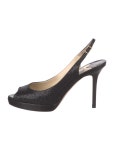 Jimmy Choo Patent Leather Slingback Sandals - Black Sandals, Shoes - JIM305012 | The RealReal Patent Leather Slingback Sandals