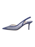 Jimmy Choo Mesh Mesh Accents Slingback Pumps - Blue Pumps, Shoes - JIM500107 | The RealReal