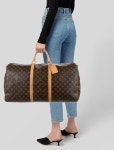 Louis Vuitton Monogram Keepall Bandoulière 55 - Brown Luggage... LOU665168 | The RealReal Monogram Keepall Bandoulière 55