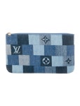 Louis Vuitton Denim Damier Monogram Patchwork Neverfull Pochette - Blue Clutches, Handbags - LOU700381 | The RealReal Denim... 