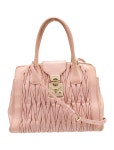 Miu Miu Leather Top Handle Bag - Pink Handle Bags, Handbags - MIU210087 | The RealReal Leather Top Handle Bag