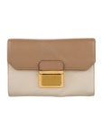 Miu Miu Leather Colorblock Pattern Compact Wallet - Neutrals Wallets, Accessories - MIU210100 | The RealReal Leather Colorblock... 