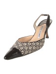 Manolo Blahnik Leather Slingback Pumps - Black Pumps, Shoes - MOO300067 | The RealReal Leather Slingback Pumps