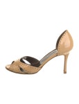 Manolo Blahnik Satin Crystal Embellishments Slingback Pumps - Neutrals Pumps, Shoes - MOO315020 | The RealReal Satin Crystal... 