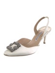 Manolo Blahnik Leather Slingback Pumps - Blue Pumps, Shoes - MOO315013 | The RealReal Leather Slingback Pumps