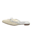 Manolo Blahnik Mesh Patterned Mules - White Flats, Shoes - MOO349249 | The RealReal