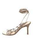 Manolo Blahnik Leather Animal Print Gladiator Sandals - Gold Sandals, Shoes - MOO350033 | The RealReal