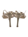 Manolo Blahnik Leather Animal Print Gladiator Sandals - Gold Sandals, Shoes - MOO350033 | The RealReal