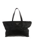 Prada Saffiano Trimmed Tessuto Tote - Black Totes, Handbags - PRA500105 | The RealReal Saffiano Trimmed Tessuto Tote