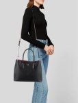Prada Saffiano Trimmed Tessuto Tote - Black Totes, Handbags - PRA500105 | The RealReal Saffiano Trimmed Tessuto Tote