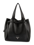 Prada Flou Dynamique Belted Tote - Black Totes, Handbags - PRA858010 | The RealReal Flou Dynamique Belted Tote