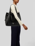 Prada Flou Dynamique Belted Tote - Black Totes, Handbags - PRA858010 | The RealReal Flou Dynamique Belted Tote