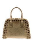 Prada Bijoux Saffiano Lux Pyramid Handle Bag - Gold Handle Bags, Handbags - PRA893004 | The RealReal Bijoux Saffiano Lux Pyramid... 