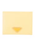 Prada Saffiano Triangle Leather Compact Wallet - Yellow Wallets, Accessories - PRA950058 | The RealReal Saffiano Triangle Leather... 