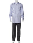 Lanvin Striped Long Sleeve Dress Shirt w/ Tags - Blue Dress Shirts, Clothing - LAN205205 | The RealReal Striped Long Sleeve Dress... 