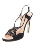 Prada Leather Crystal Embellishments T-Strap Sandals - Black Sandals, Shoes - PRA880014 | The RealReal Leather Crystal... 