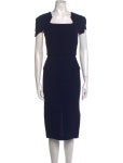 Victoria Beckham Crew Neck Midi Length Dress - Green Dresses, Clothing - VBK57217 | The RealReal Crew Neck Midi Length Dress