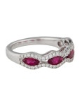 Ring 18K Ruby & Diamond Band - Rhodium-Plated 18K White Gold Cocktail Ring, Rings - RRING325008 | The RealReal 18K Ruby & Diamond... 