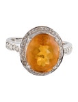 Ring 18K 3.99ct Citrine & Diamond Cocktail Ring - Cocktail Ring, Rings - RRING370011 | The RealReal