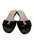 Salvatore Ferragamo Patent Leather Slides - Black Sandals, Shoes - SAL470002 | The RealReal